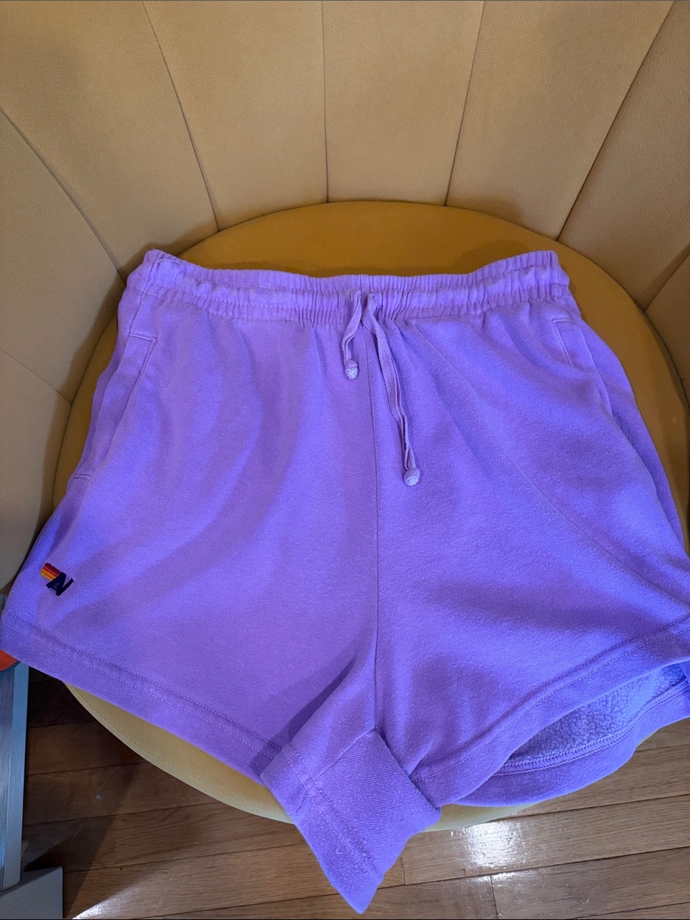 Aviator Nation purple Terry Drawstring Athletic Shorts